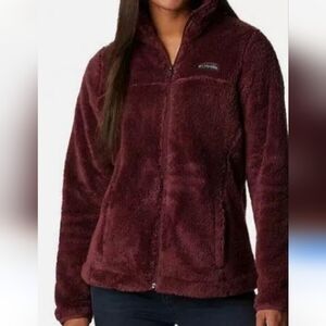 Columbia Plush Fleece Jacket in Burgundy